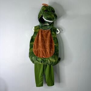 Spirit Halloween Dino Baby Dinosaur Costume 3 Piece Green Tan Size 6-12 Months